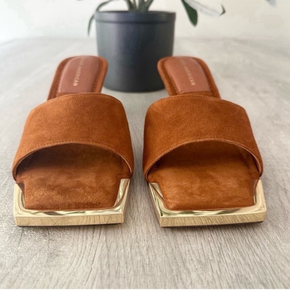 Good American size 6 tobacco brown suede gold trim, new with box - Picture 4 of 9